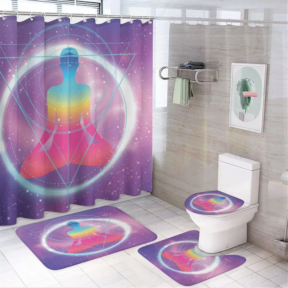 Human Meditation Galaxy — 4-Piece Bathroom Set preview