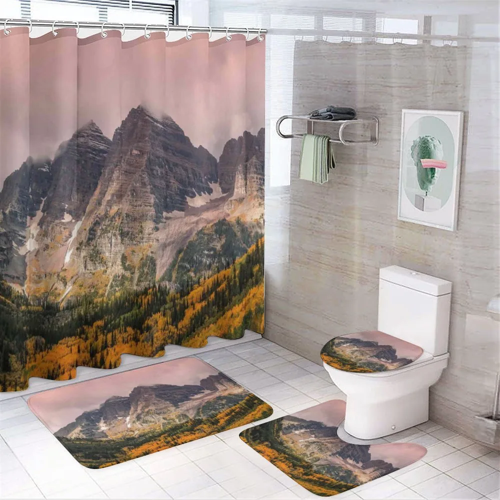 Mountain Forest Scenery — 4-Piece Bathroom Set preview