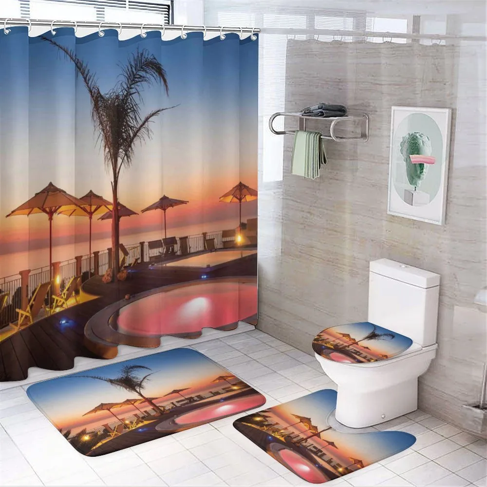 Ocean View at Sunset — 4-Piece Bathroom Set preview
