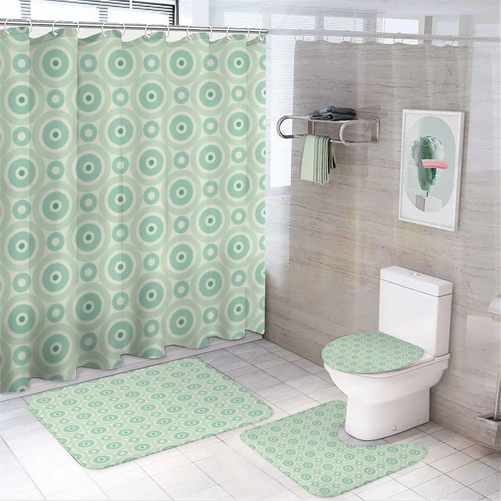 Retro Circles Geometric — 4-Piece Bathroom Set preview