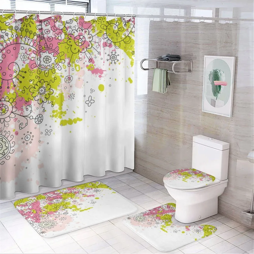 Sketchy Floral Details — 4-Piece Bathroom Set preview