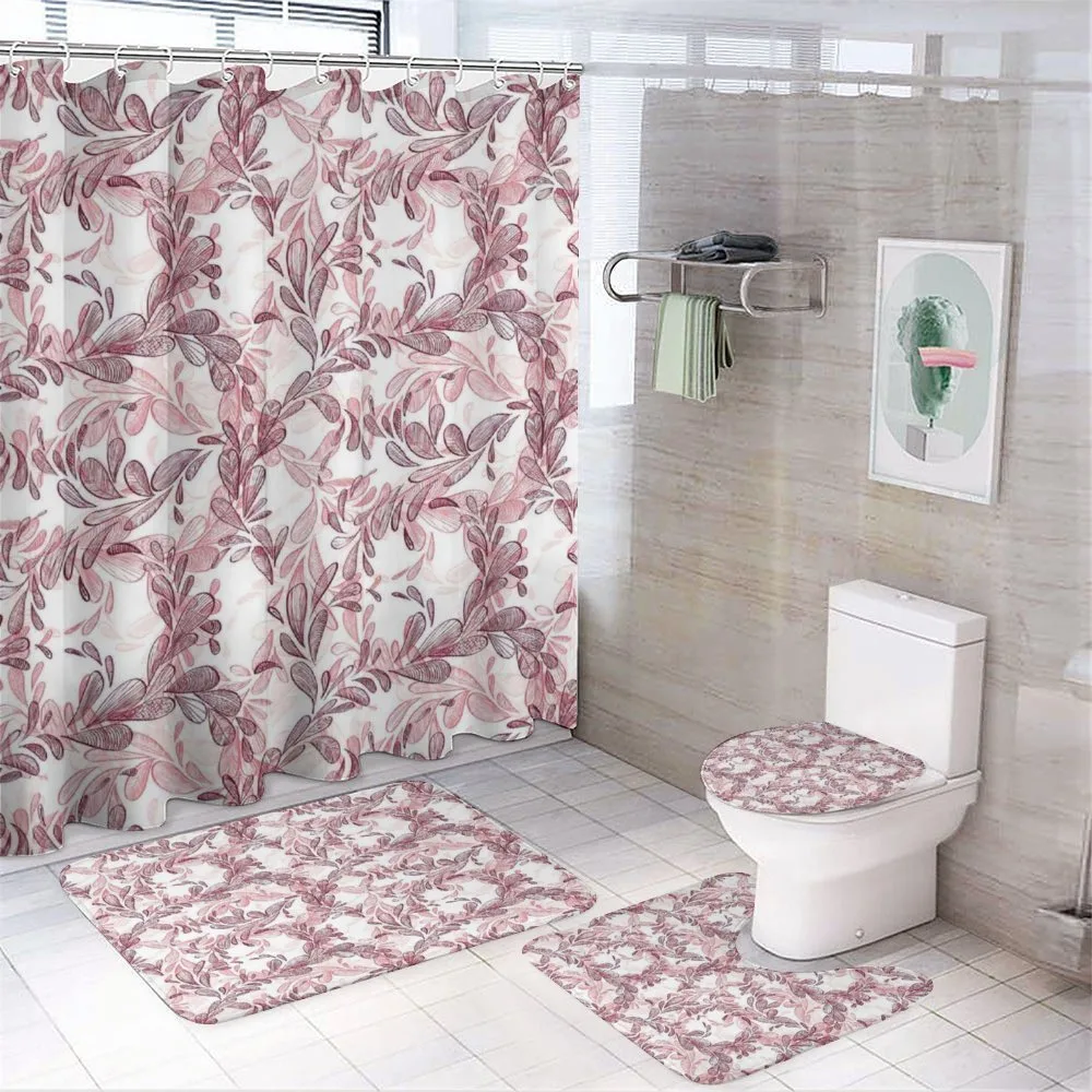 Sketchy Leaves Petals — 4-Piece Bathroom Set preview