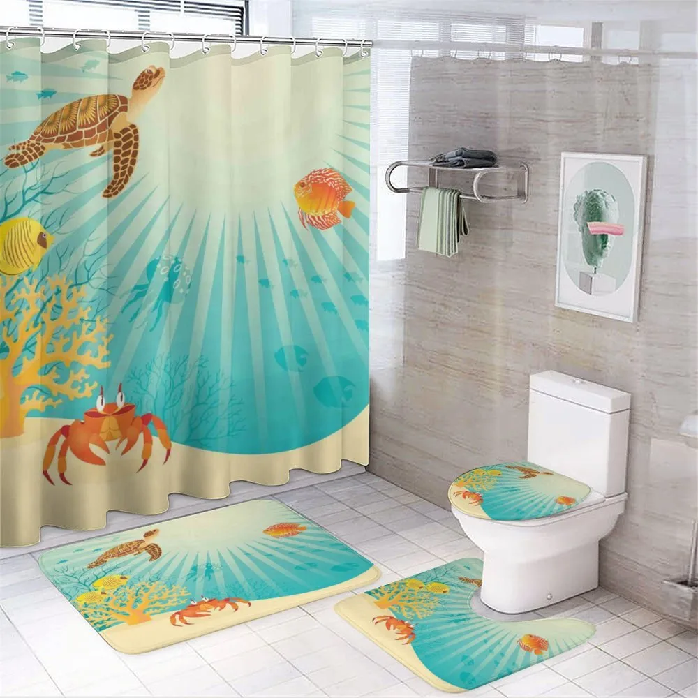 Tropical Animals Cartoon — 4-Piece Bathroom Set preview