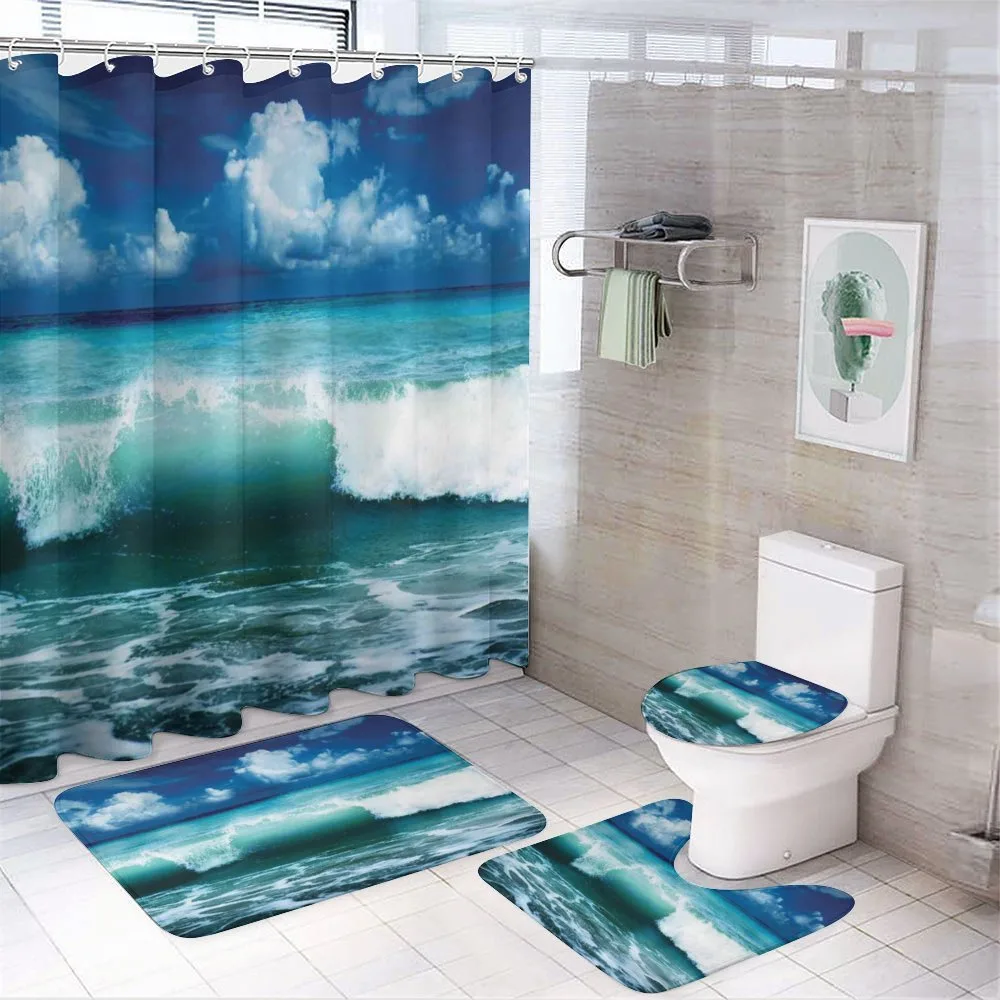 Caribbean Seascape Waves — 4-Piece Bathroom Set preview