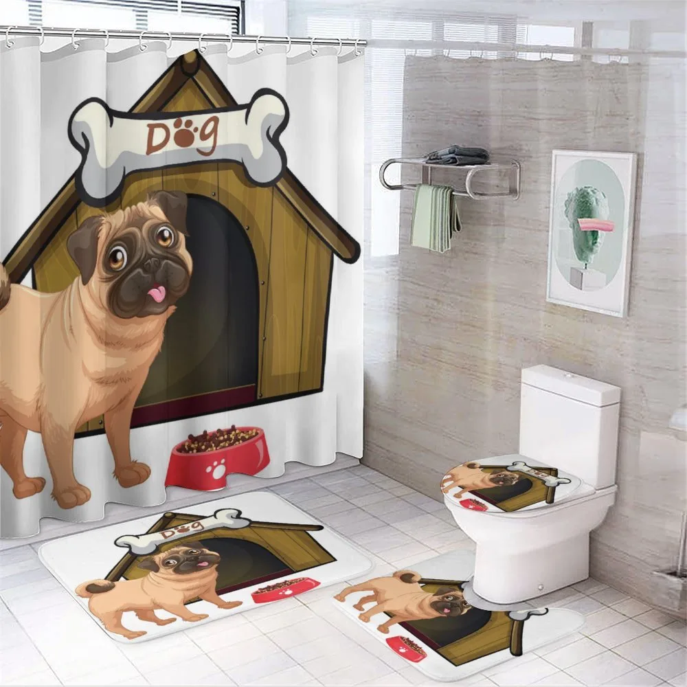 Dog House Cartoon Style — 4-Piece Bathroom Set preview