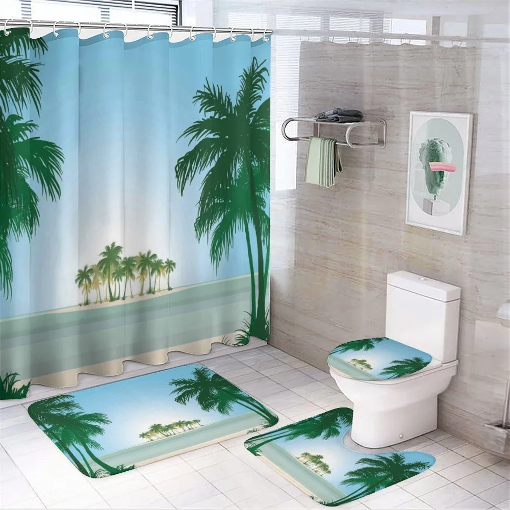 Exotic Palm Tree Beach — 4-Piece Bathroom Set preview