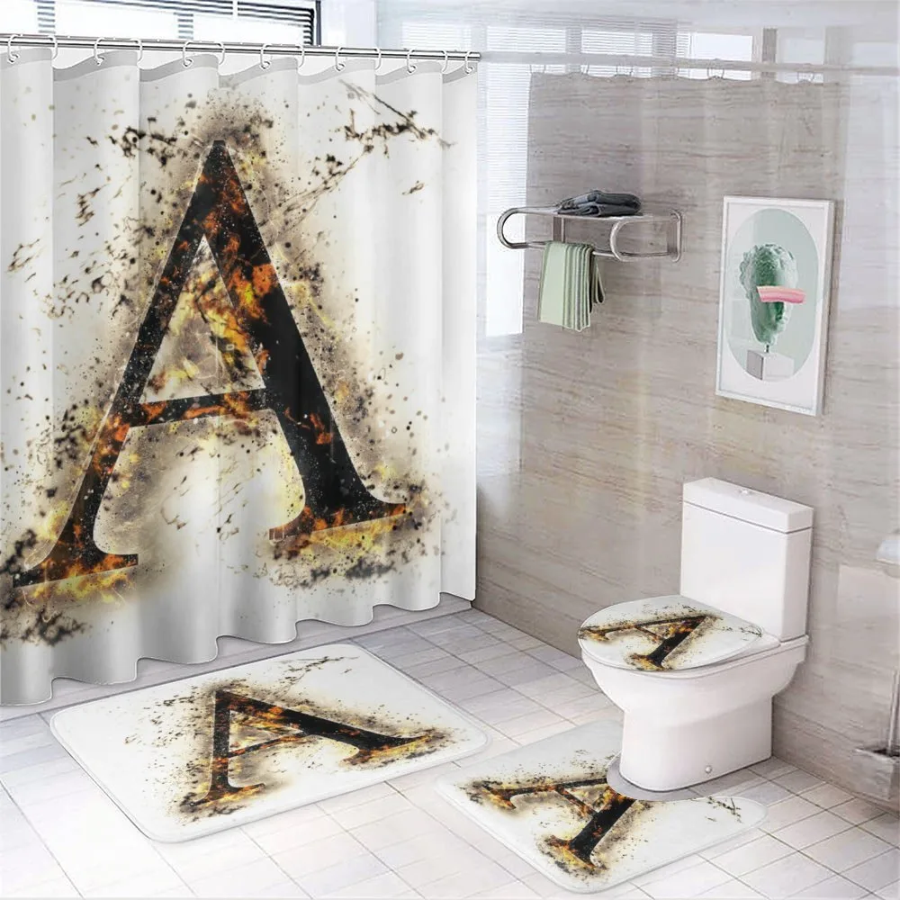 Fiery First Letter — 4-Piece Bathroom Set preview