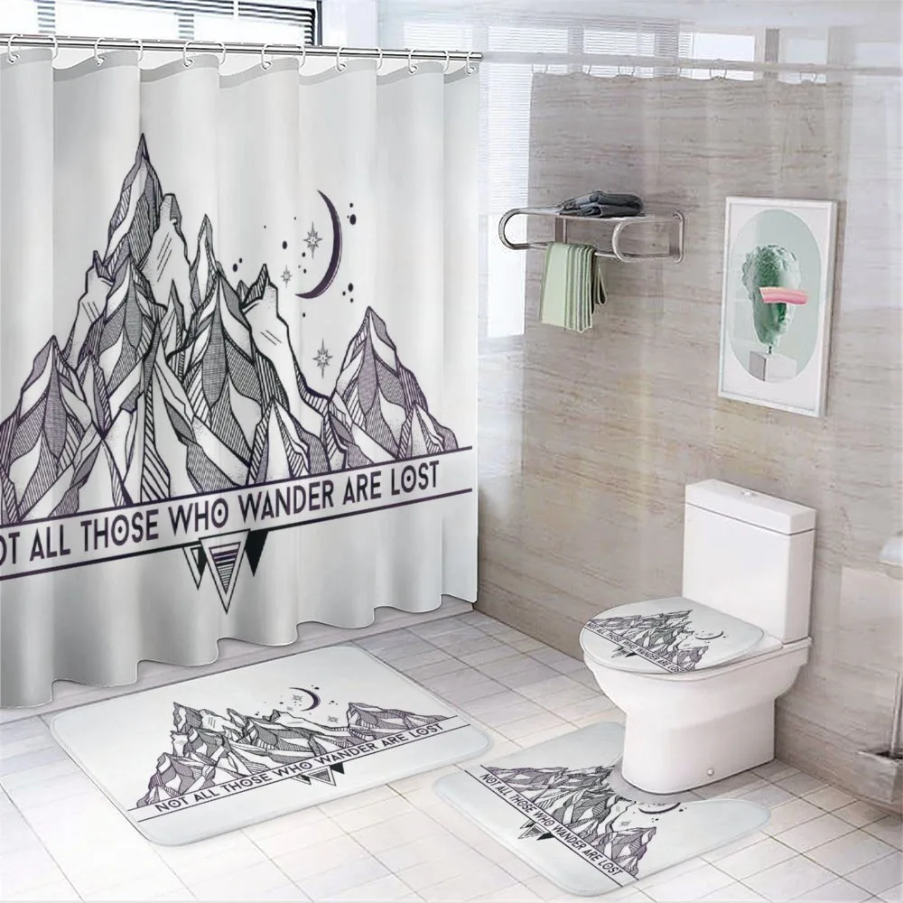 Geometrical Mountains — 4-Piece Bathroom Set preview