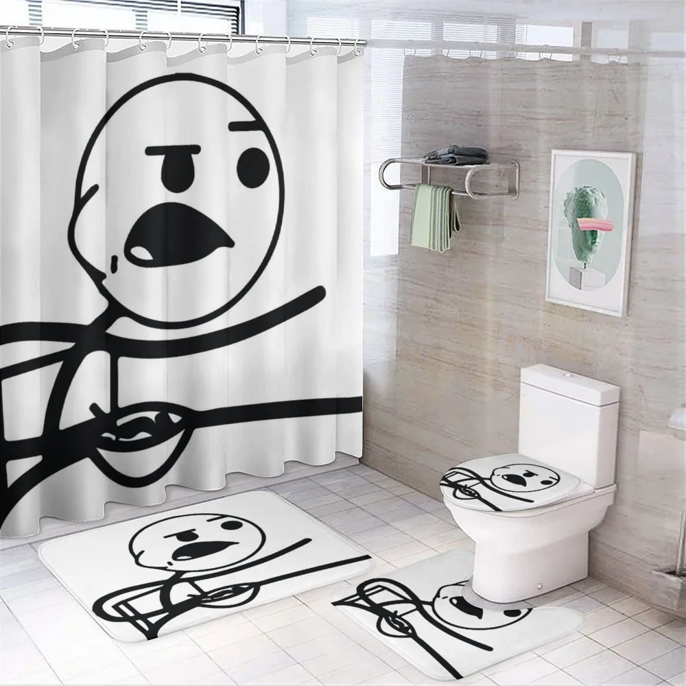 Grumpy Forever Alone Guy 4-Piece Bathroom Set product video