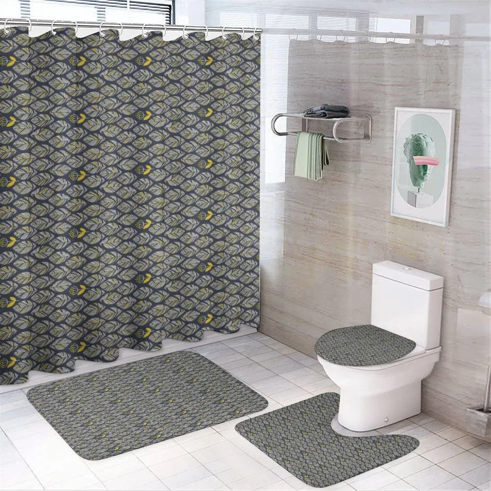 Leaves with Flowers — 4-Piece Bathroom Set preview