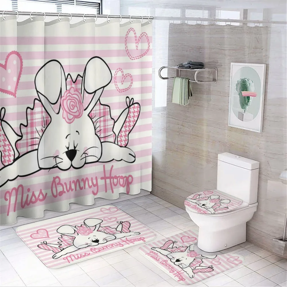 Miss Bunny Hoop Love — 4-Piece Bathroom Set preview