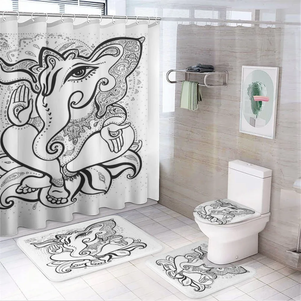 Oriental Symbol Elephant — 4-Piece Bathroom Set preview