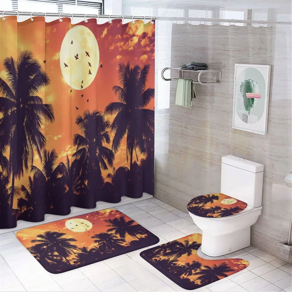 Palms Full Moon Birds — 4-Piece Bathroom Set preview