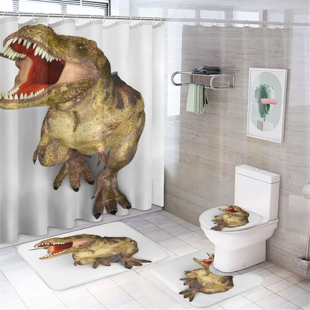 Roaring Vivid T-Rex — 4-Piece Bathroom Set preview