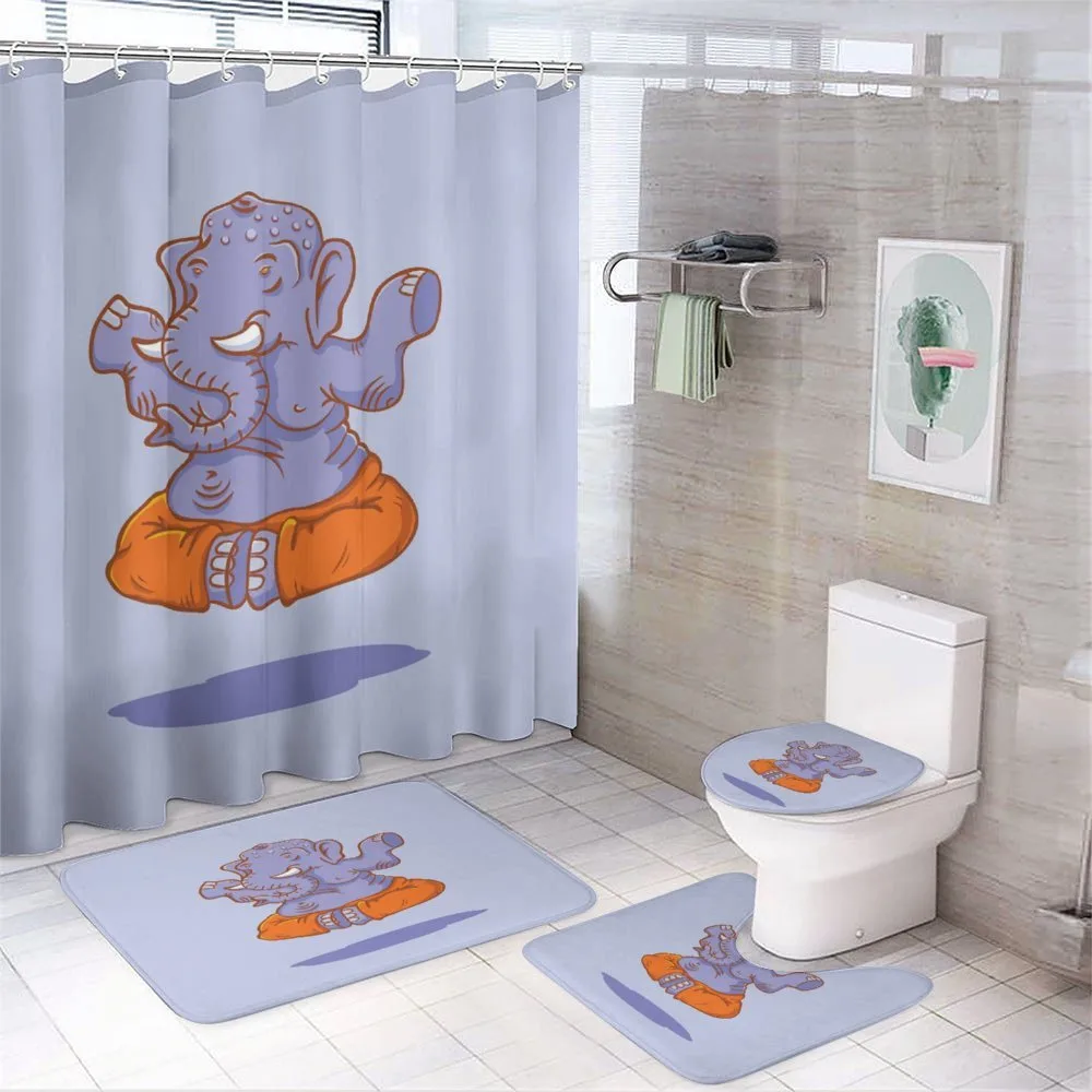 Cartoon Elephant Figure — 4-Piece Bathroom Set preview