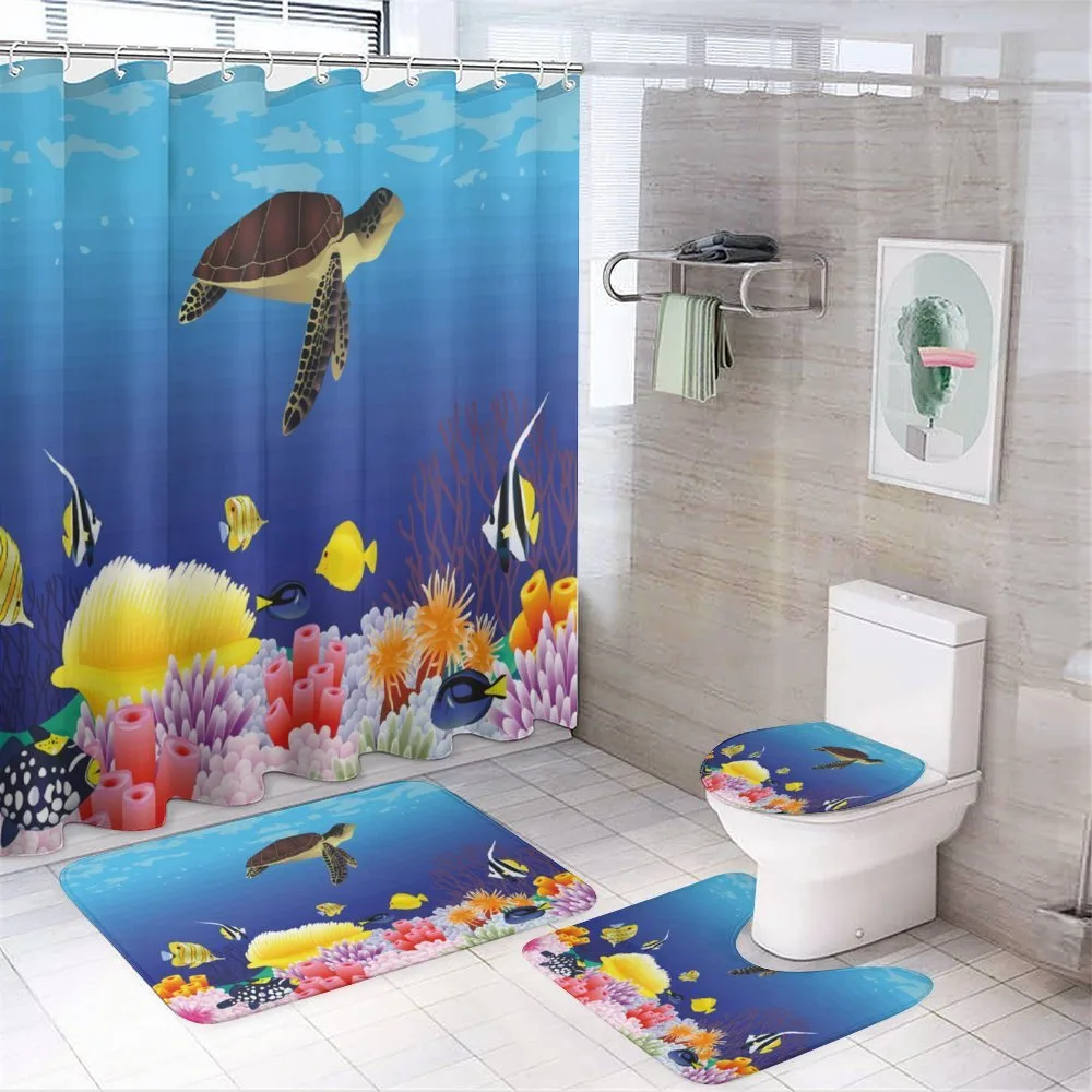 Deep Sealife Fish Moss — 4-Piece Bathroom Set preview