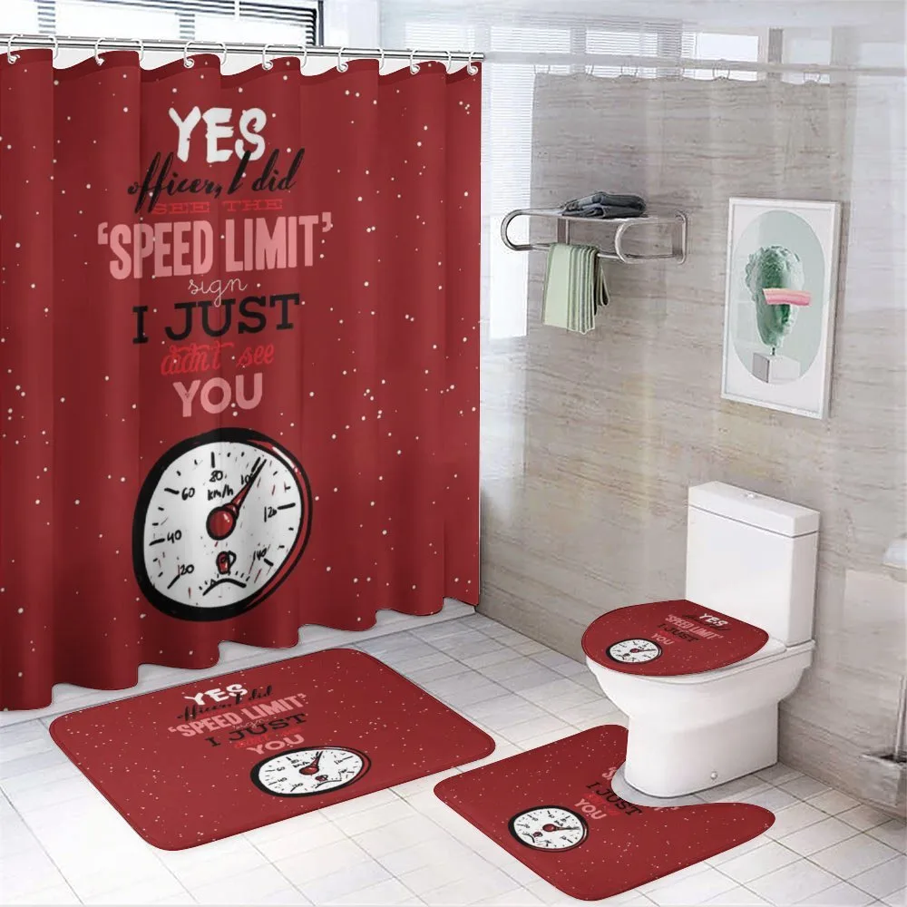 Hilarious Speed Limit Words — 4-Piece Bathroom Set preview