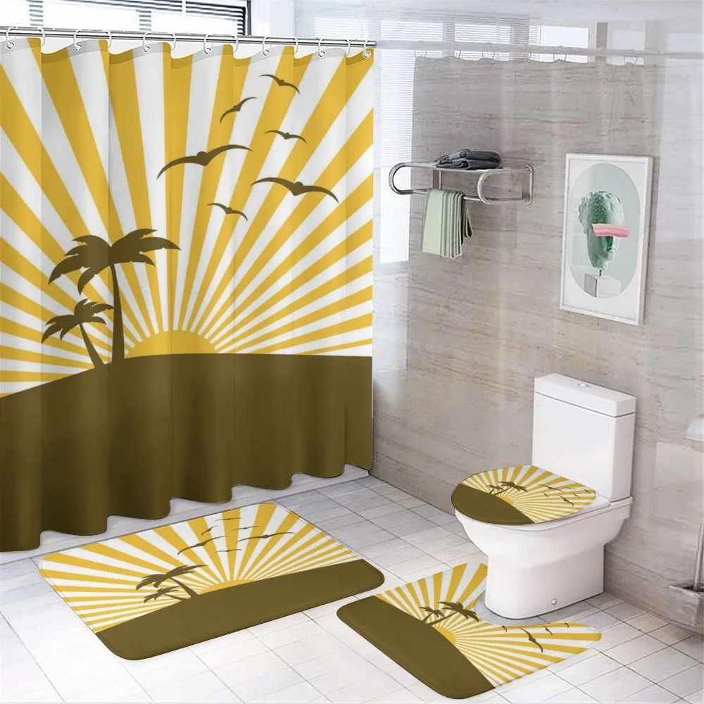 Island with Palms Seagulls — 4-Piece Bathroom Set preview