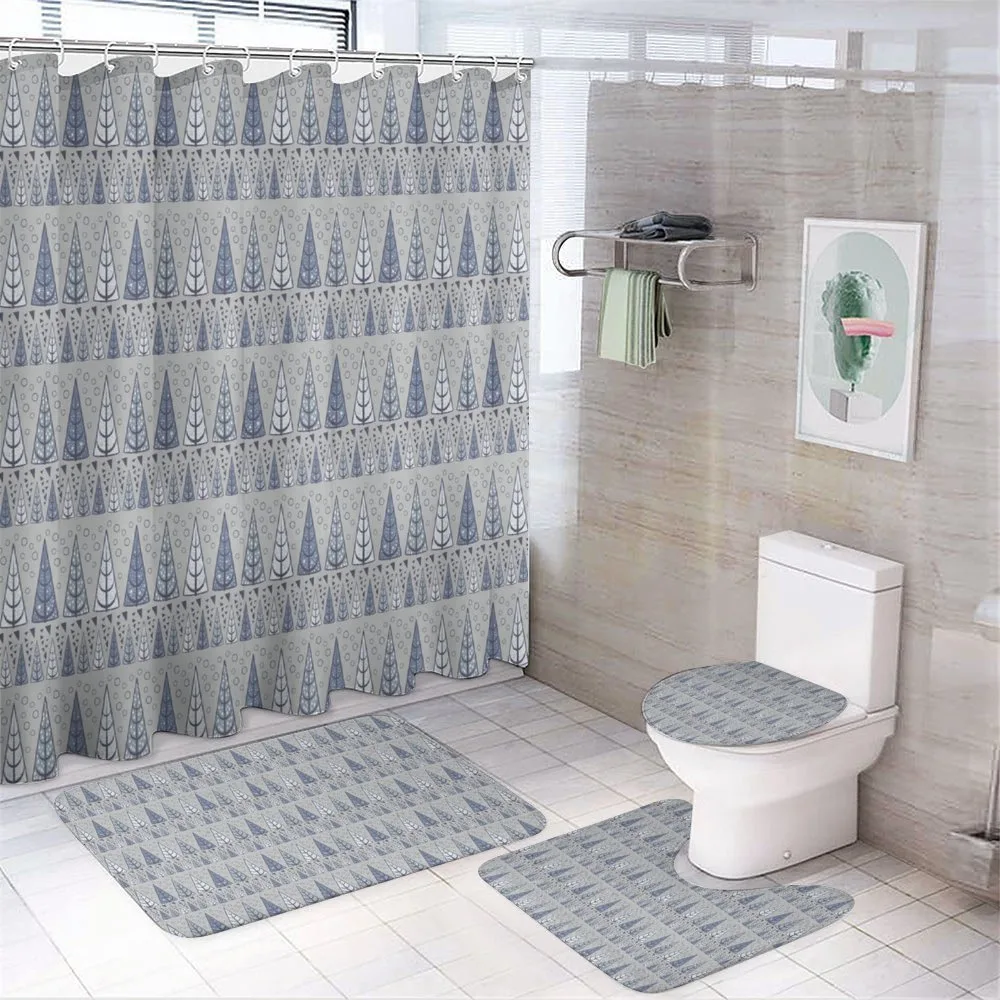 Triangular Pine Trees — 4-Piece Bathroom Set preview