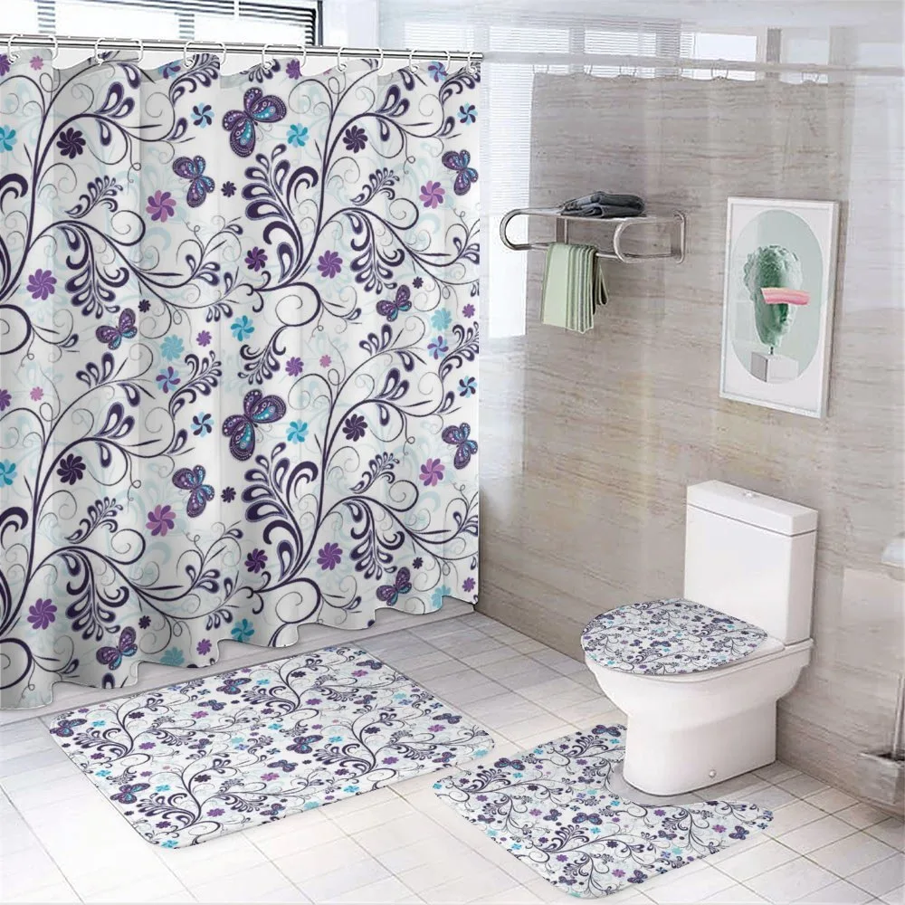 Butterflies and Swirls — 4-Piece Bathroom Set preview