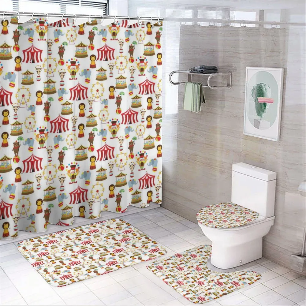 Circus Elephant Bear — 4-Piece Bathroom Set preview