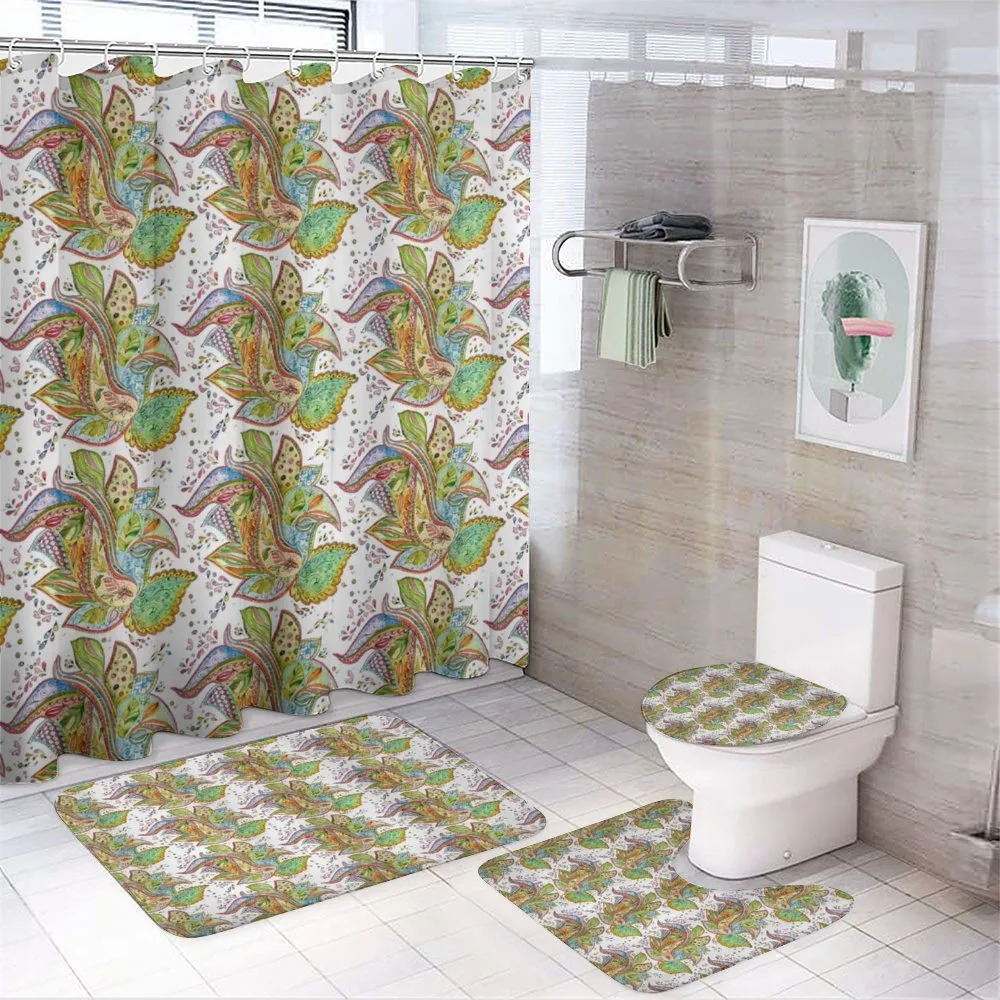 Festive Artful Flourish Damask — 4-Piece Bathroom Set preview
