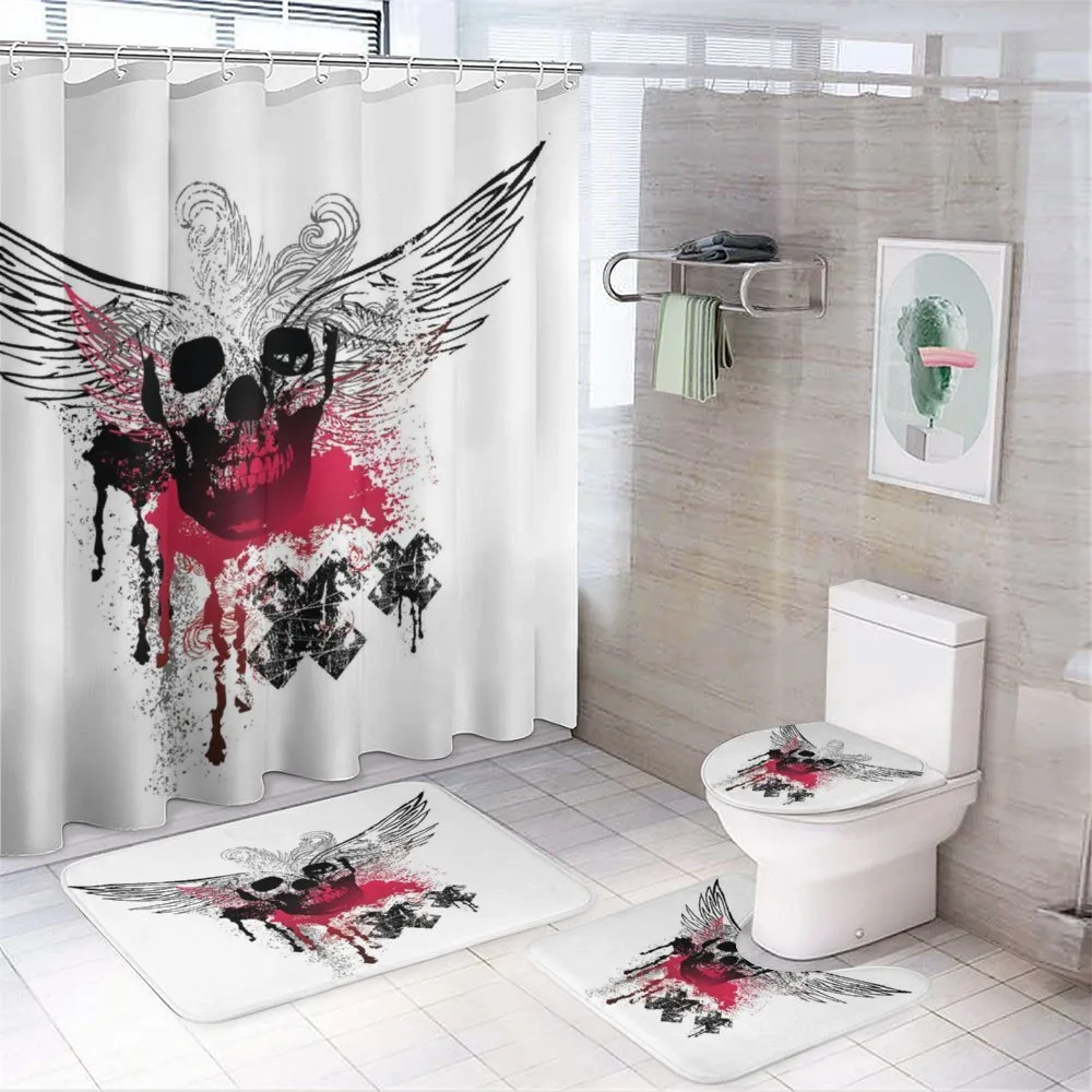 Grunge Wings and Skull — 4-Piece Bathroom Set preview