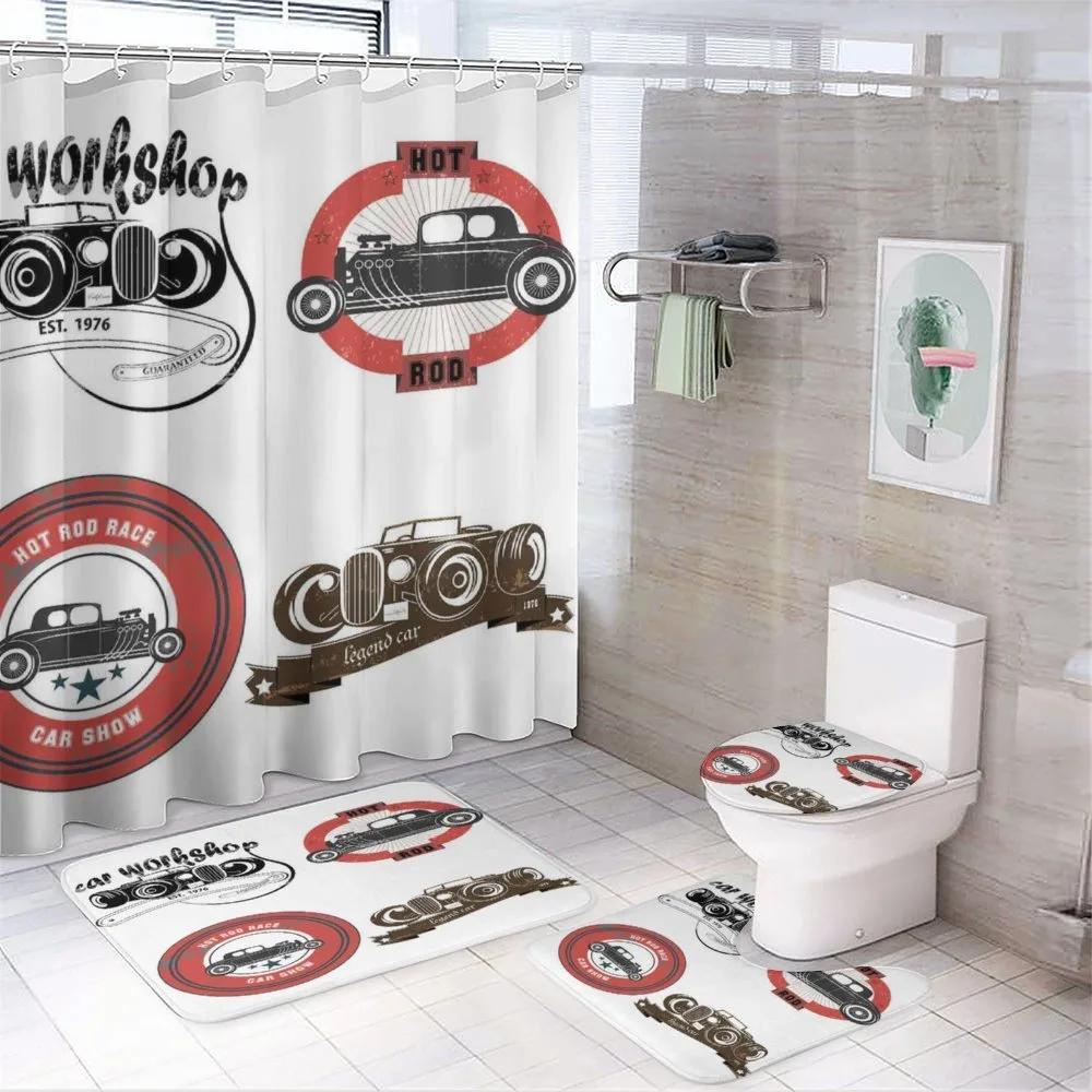 Retro Cars Pop Art — 4-Piece Bathroom Set preview