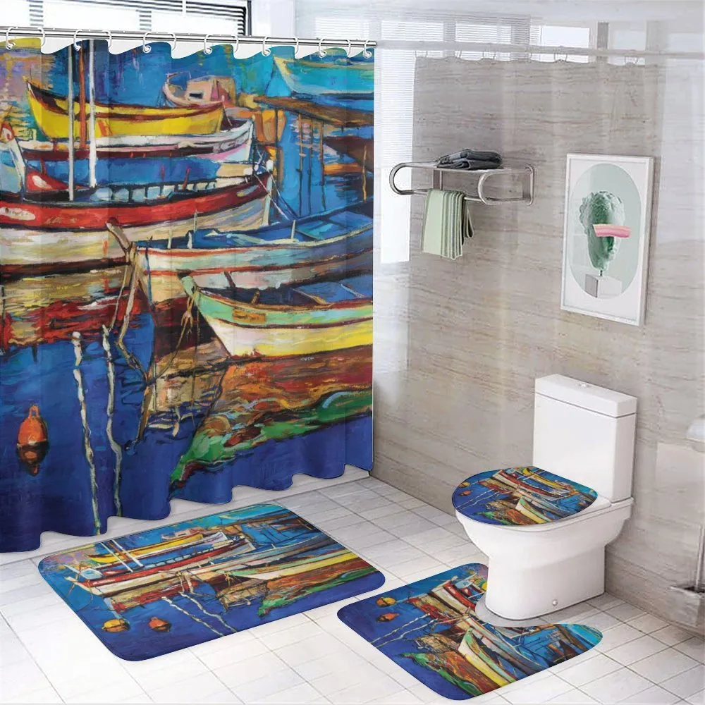 Shore at Warm Sunset — 4-Piece Bathroom Set preview