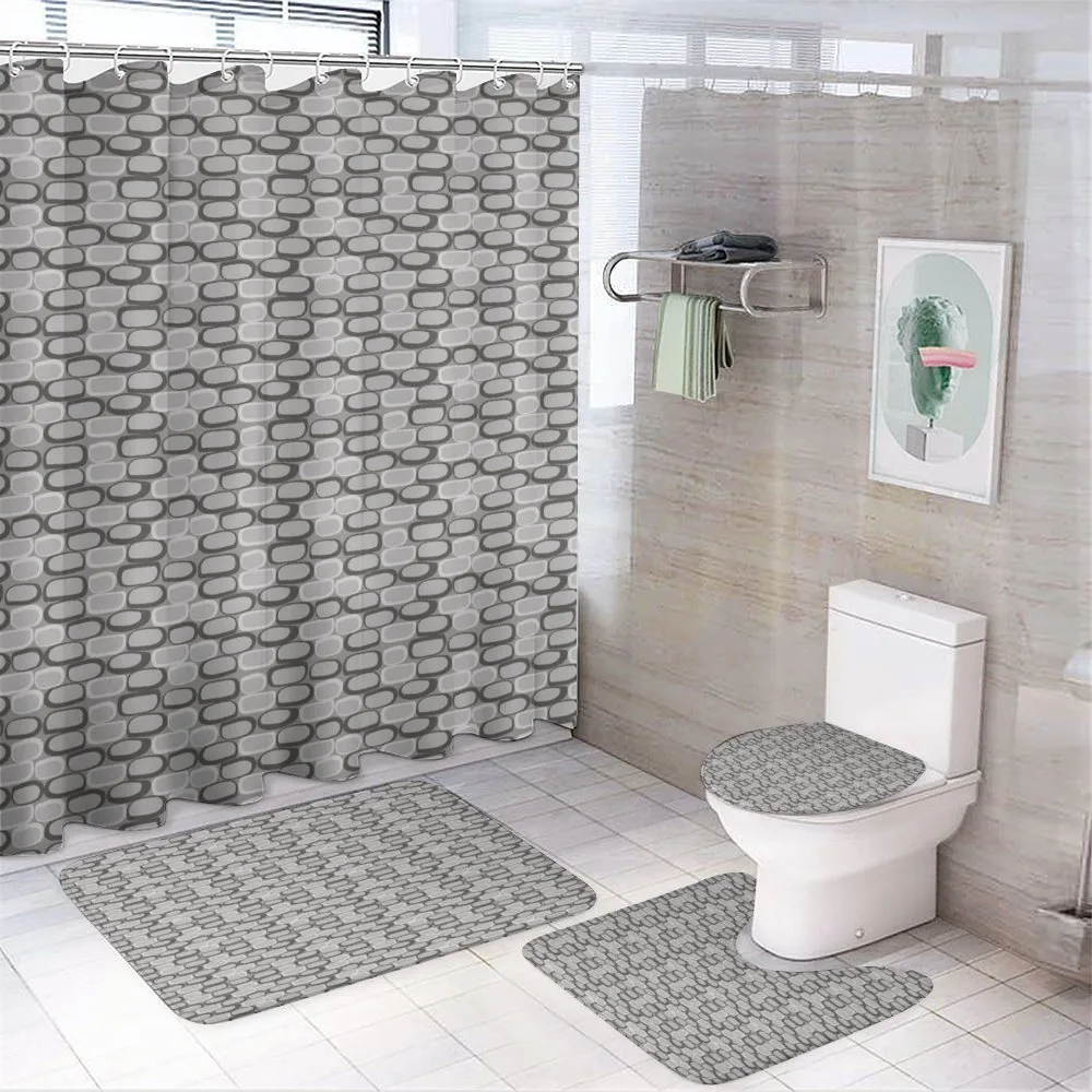 Stone Wall Pattern — 4-Piece Bathroom Set preview