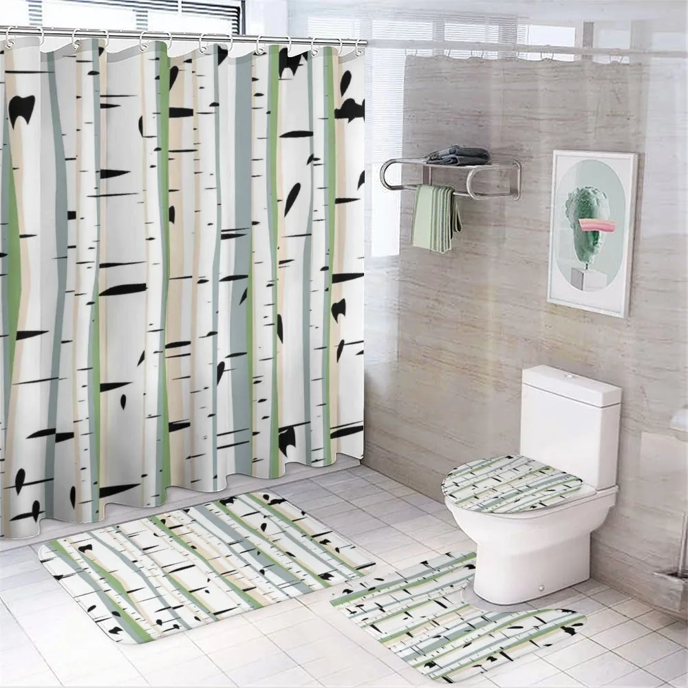Trunks of Birches Pattern — 4-Piece Bathroom Set preview
