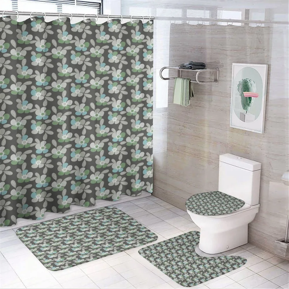 Abstract Flowers and Leaves — 4-Piece Bathroom Set preview