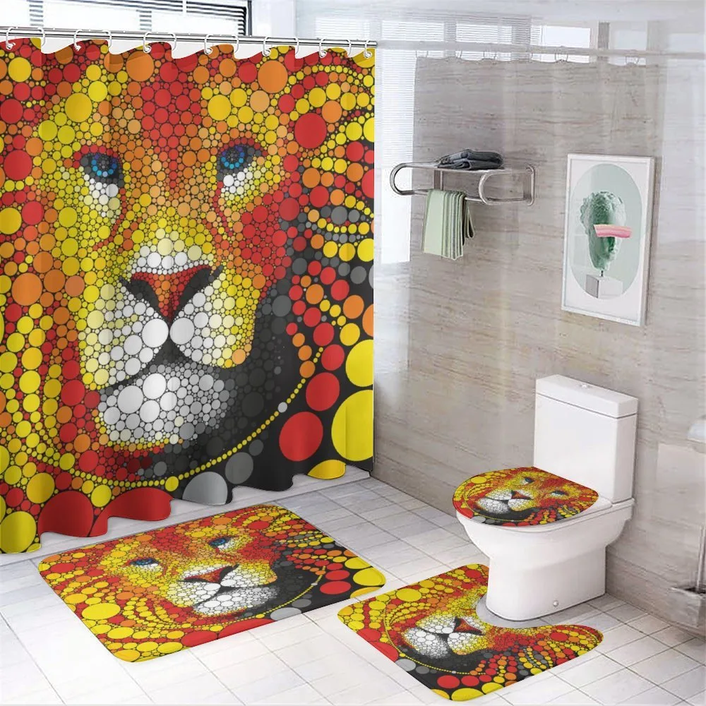 Abstract Lion in Wild — 4-Piece Bathroom Set preview