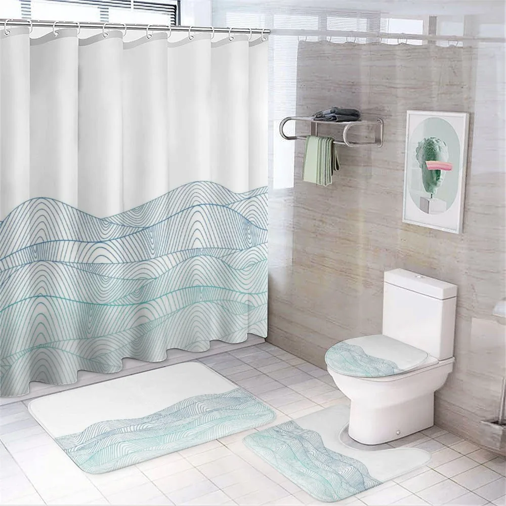 Abstract Seascape — 4-Piece Bathroom Set preview