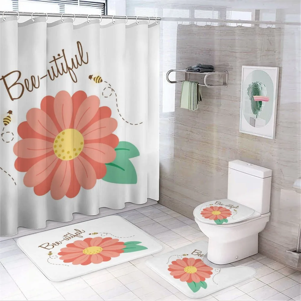 Bee-utiful Floral Scene — 4-Piece Bathroom Set preview