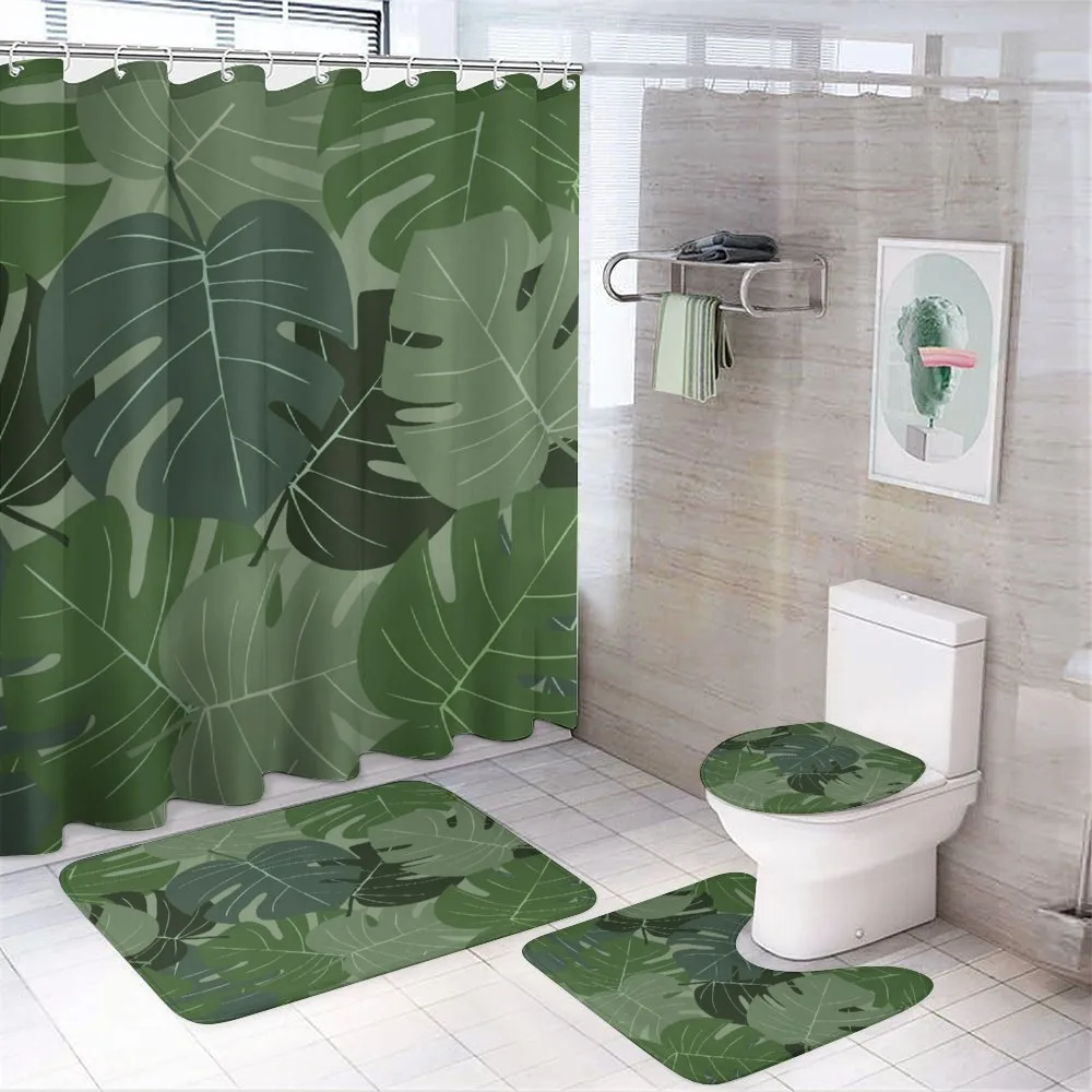 Camo Palm Leaves — 4-Piece Bathroom Set preview