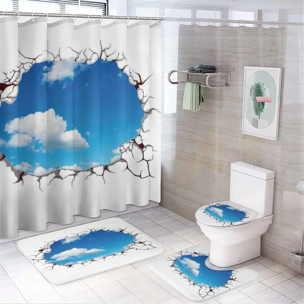 Clouds Scene from Crack Modern 4-Piece Bathroom Set product video