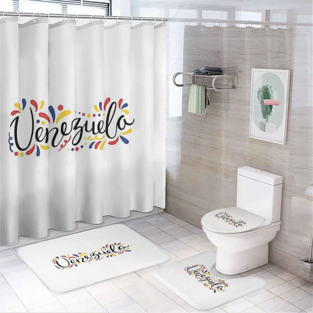 Colorful Cursive Wording — 4-Piece Bathroom Set preview