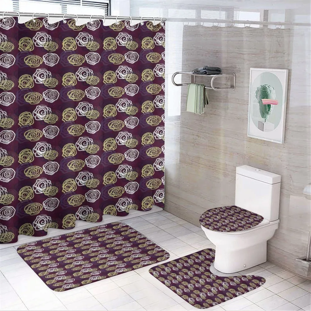 Doodle Roses — 4-Piece Bathroom Set preview