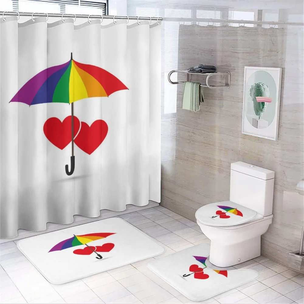 Hearts Umbrella Love — 4-Piece Bathroom Set preview
