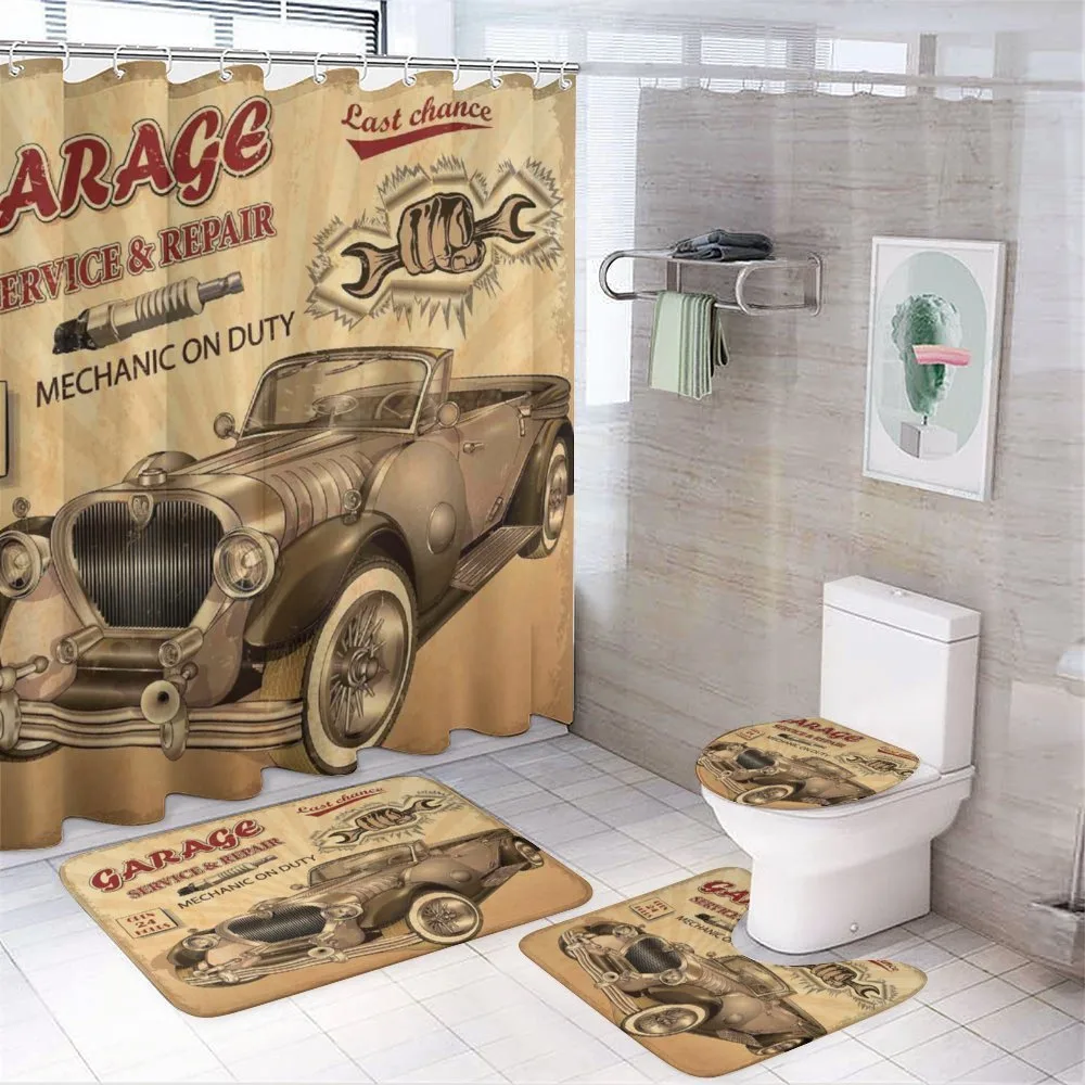 Old Style Car Repair — 4-Piece Bathroom Set preview