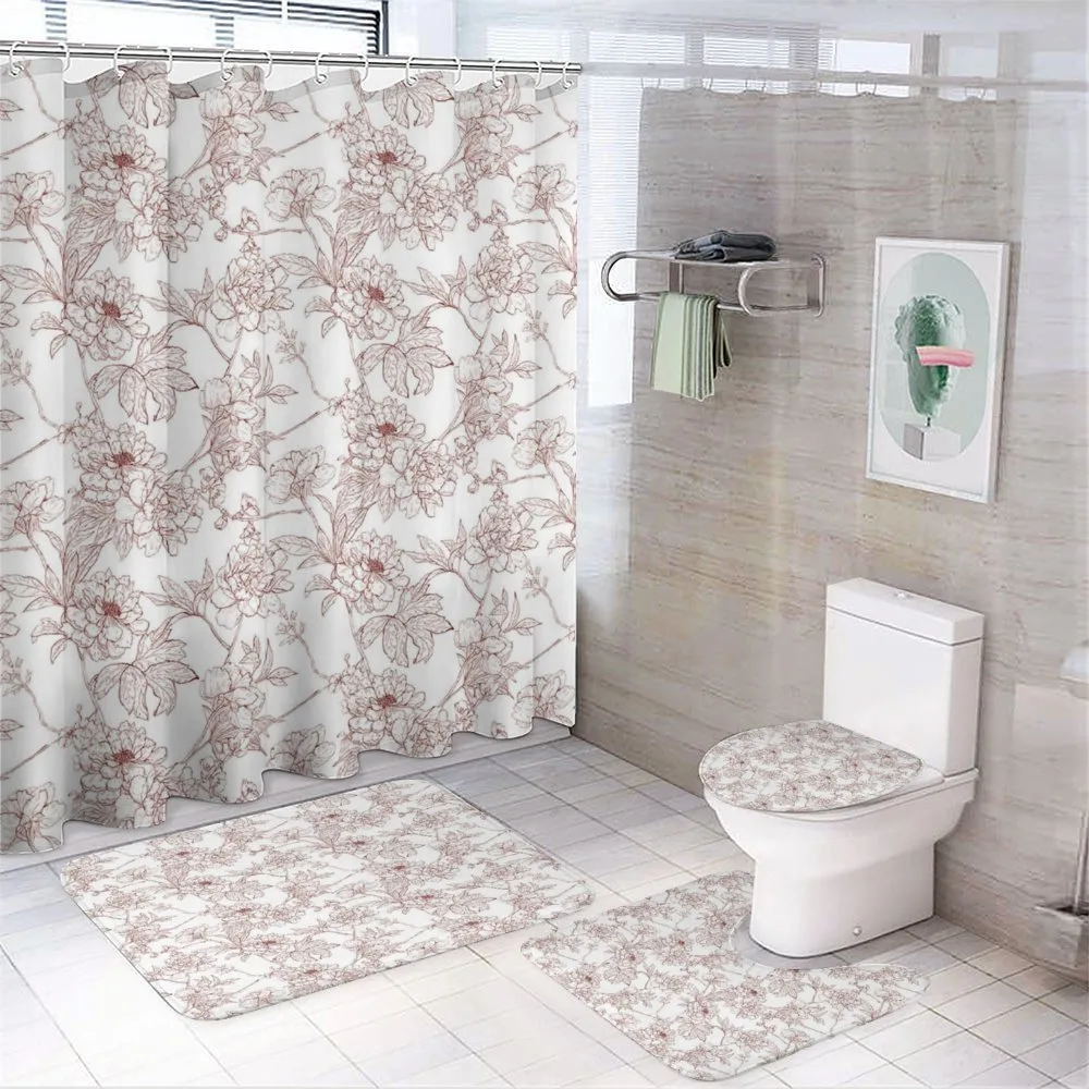 Rustic Peonies — 4-Piece Bathroom Set preview