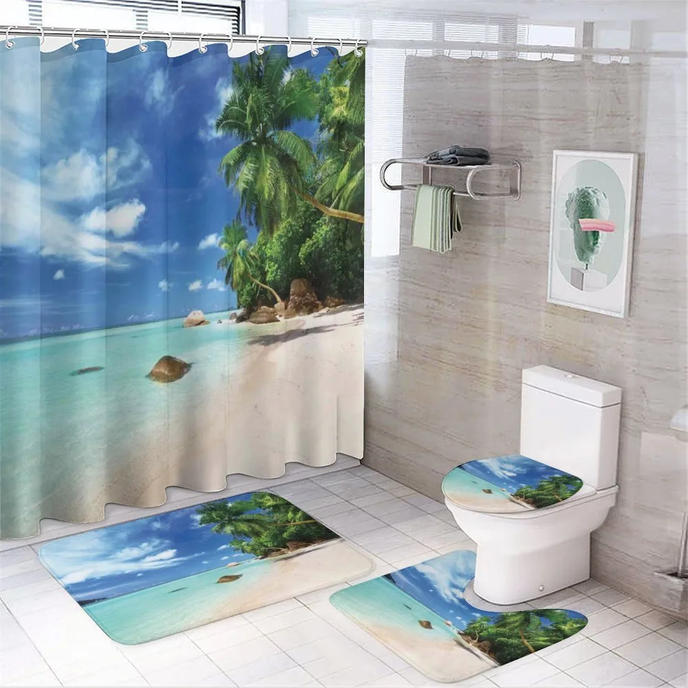 Seascape Nature Jungle — 4-Piece Bathroom Set preview