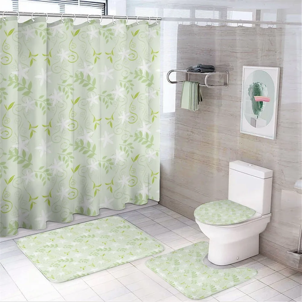 Swirls Floral Branches — 4-Piece Bathroom Set preview