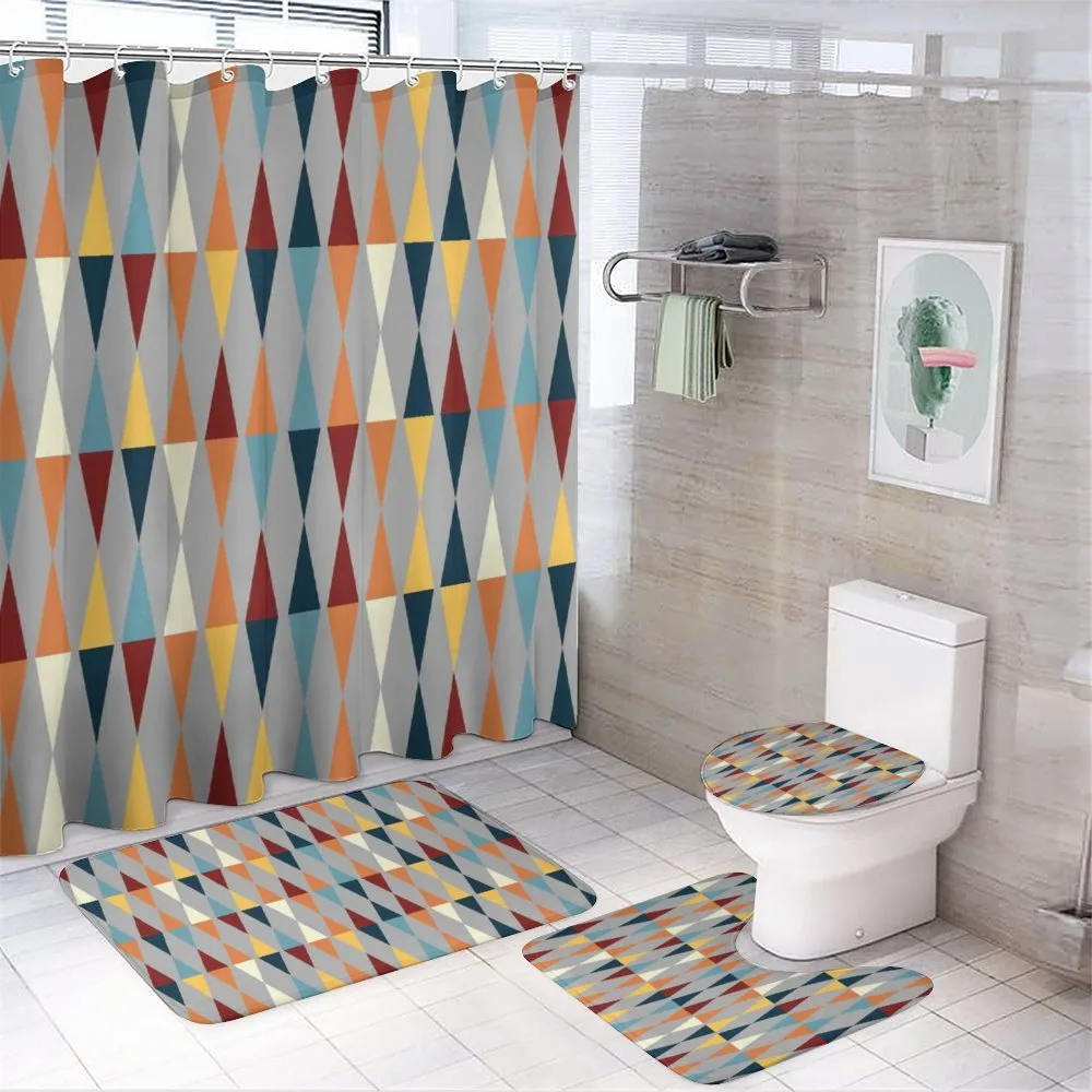 Triangles Diamond Motifs 4-Piece Bathroom Set product video