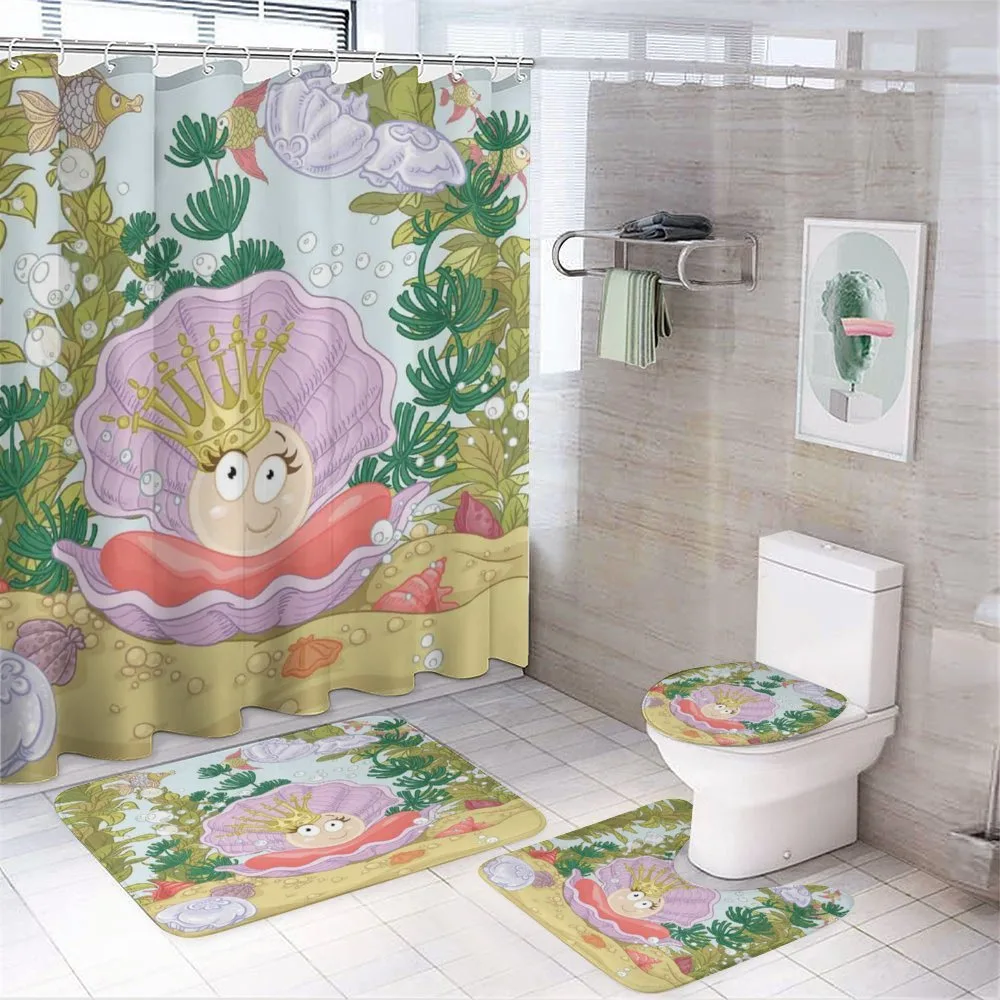 Cartoon Pearl on Shell 4-Piece Bathroom Set product video