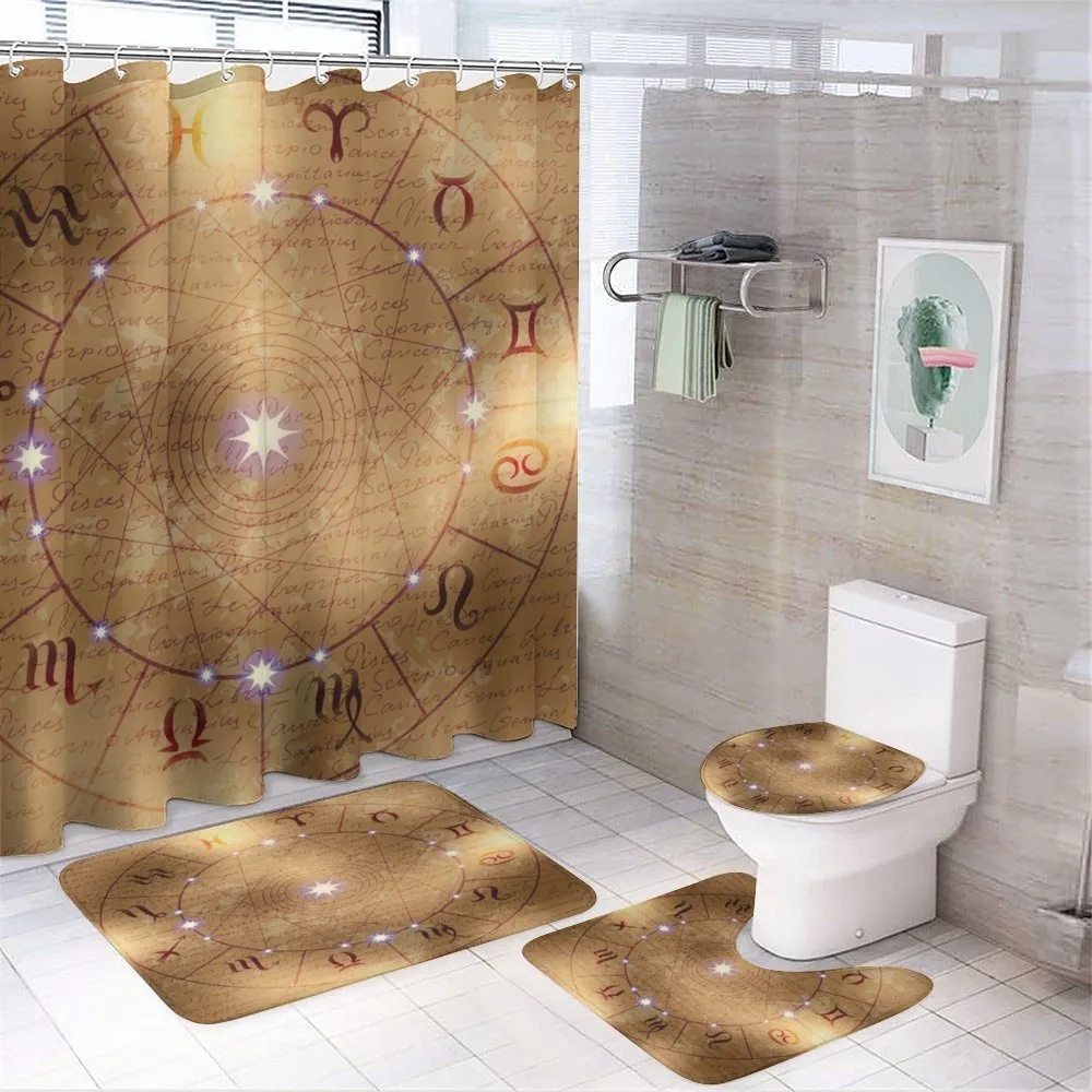 Circle Signs on Manuscript — 4-Piece Bathroom Set preview