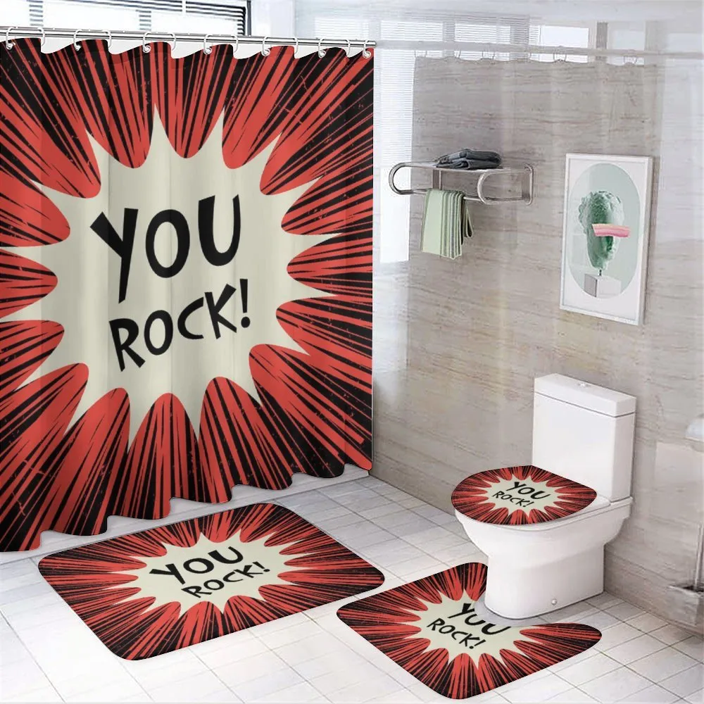 Comic Text Bubble Graphic — 4-Piece Bathroom Set preview