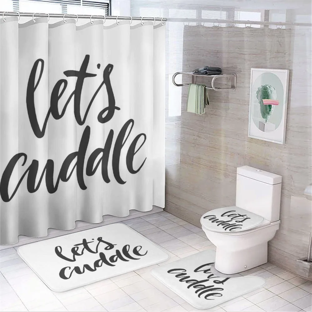 Cursive Calligraphy — 4-Piece Bathroom Set preview