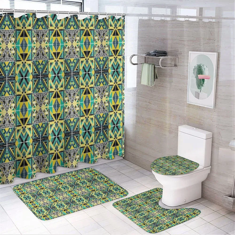 Hand Drawn Geometric Pattern — 4-Piece Bathroom Set preview